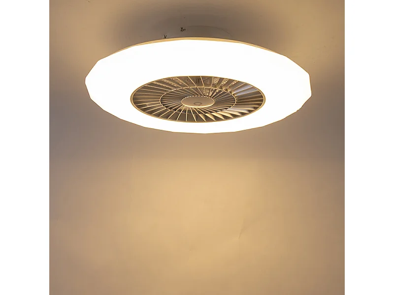 Ventilateur de plafond argent avec LED avec effet étoile dimmable - Clima
