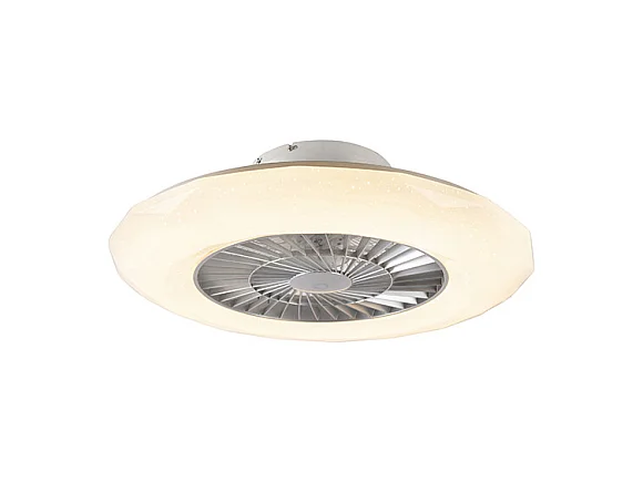 Ventilateur de plafond argent avec LED avec effet étoile dimmable - Clima