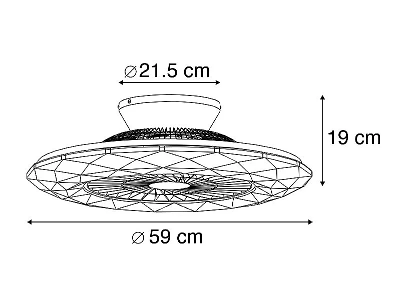 Ventilateur de plafond argent avec LED avec effet étoile dimmable - Clima