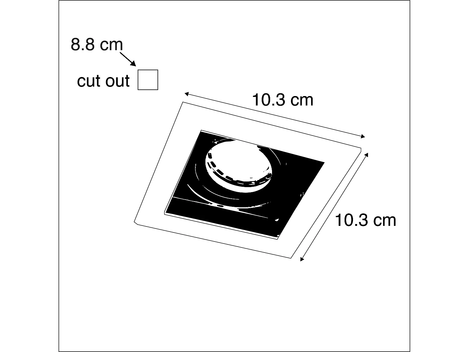 Spot encastrable intelligent blanc avec WiFi GU10 réglable - Carree
