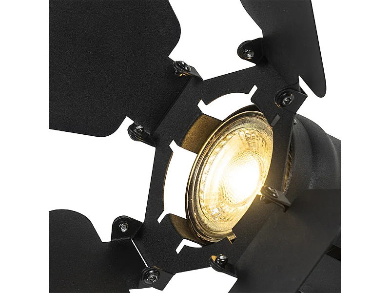 Système d’éclairage sur rail avec 5 spots noirs - Movie