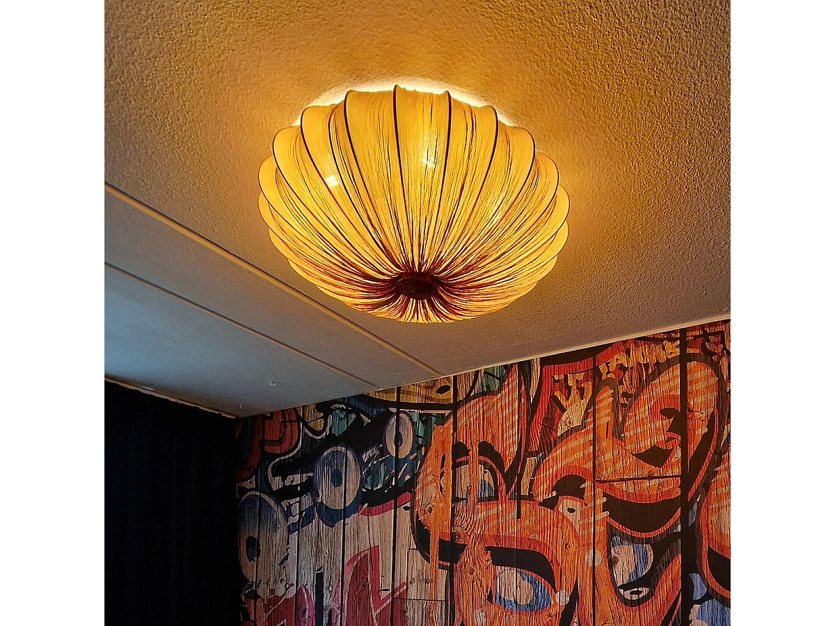 Plafonnier Japandi beige 60 cm 5 lumières - Plu