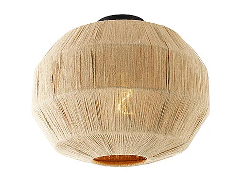 Plafonnier oriental noir avec corde - Riki