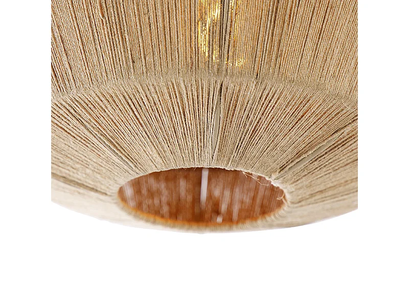 Plafonnier oriental noir avec corde - Riki