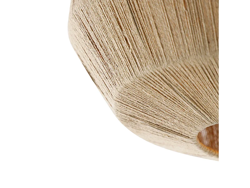 Plafonnier oriental noir avec corde - Riki