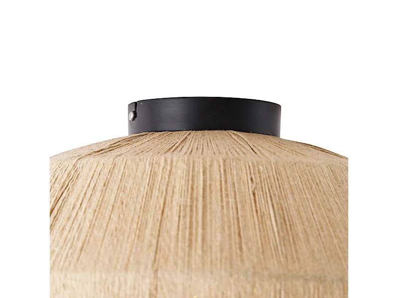 Plafonnier oriental noir avec corde - Riki