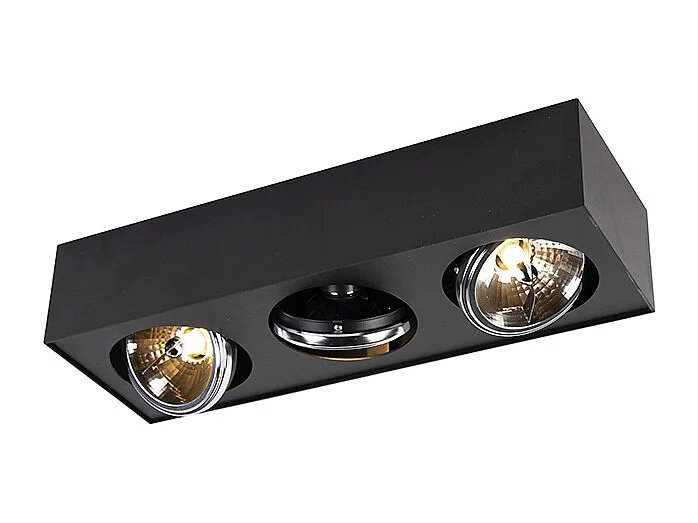 Spot design carré noir 3 lumières - Kaya