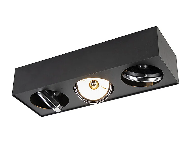 Spot design carré noir 3 lumières - Kaya