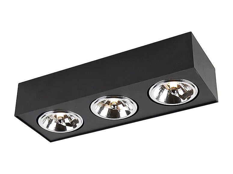 Spot design carré noir 3 lumières - Kaya