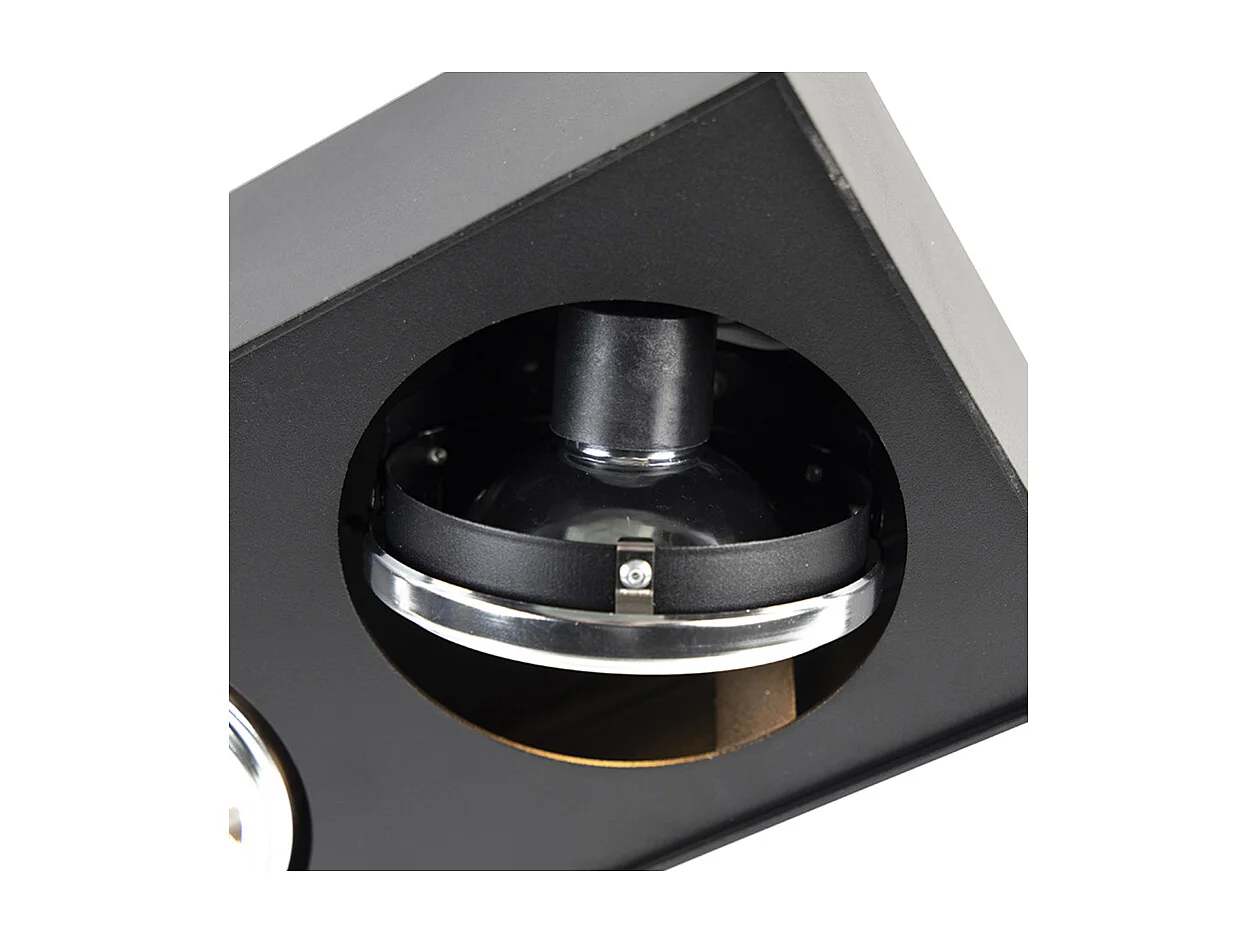 Spot design carré noir 3 lumières - Kaya