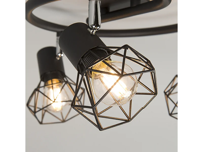 Spot art déco noir pivotant et inclinable - MOSH 3