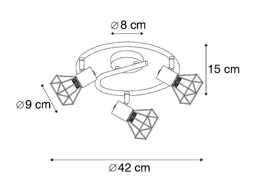 Spot art déco noir pivotant et inclinable - MOSH 3