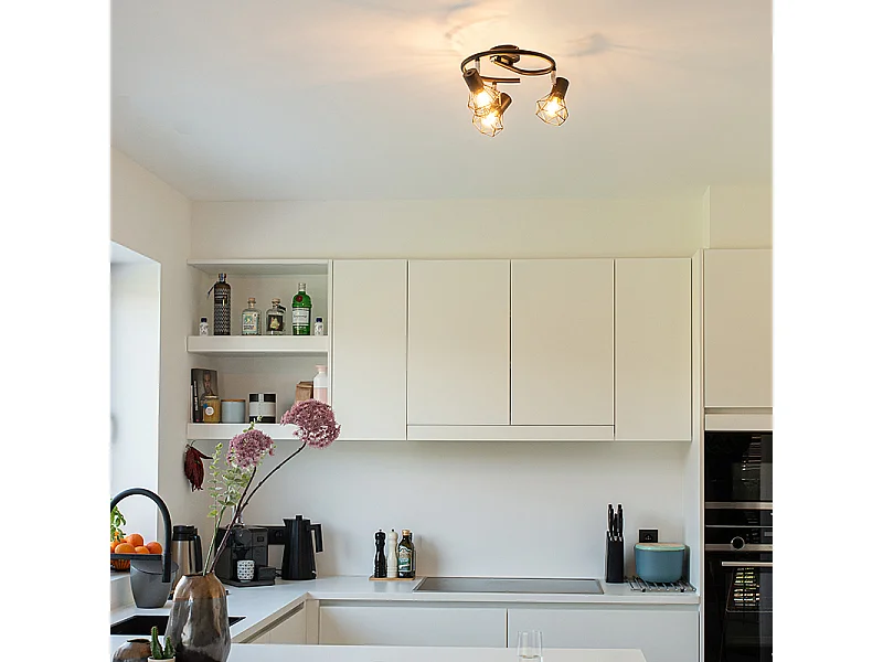 Spot Art Déco noir orientable 3 lumières - Mosh