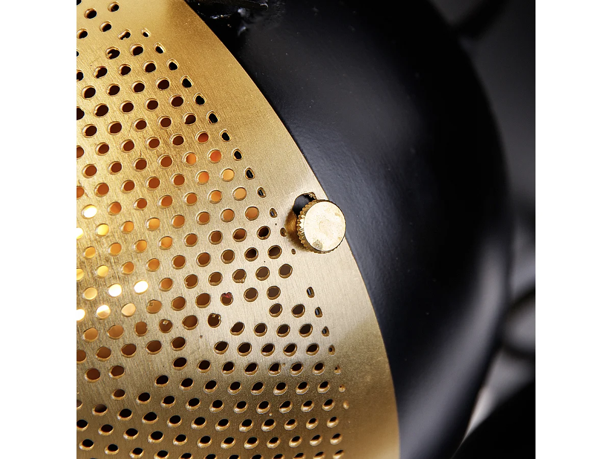 Spot industriel noir avec laiton 3 lumières - Haicha