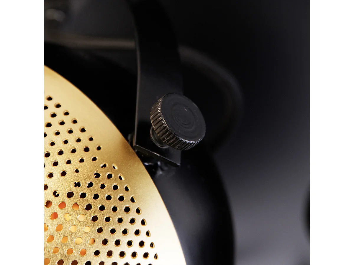 Spot industriel noir avec laiton 3 lumières - Haicha