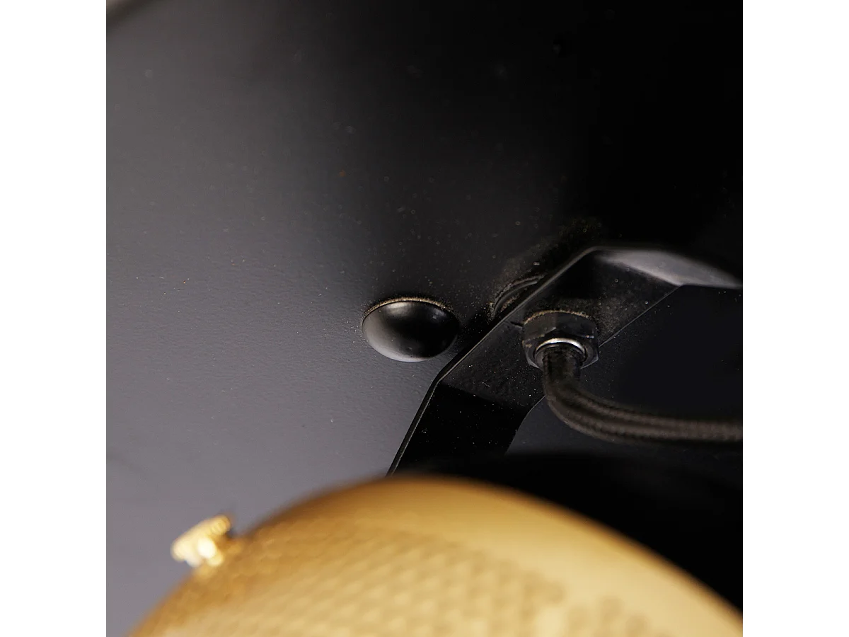 Spot industriel noir avec laiton 3 lumières - Haicha