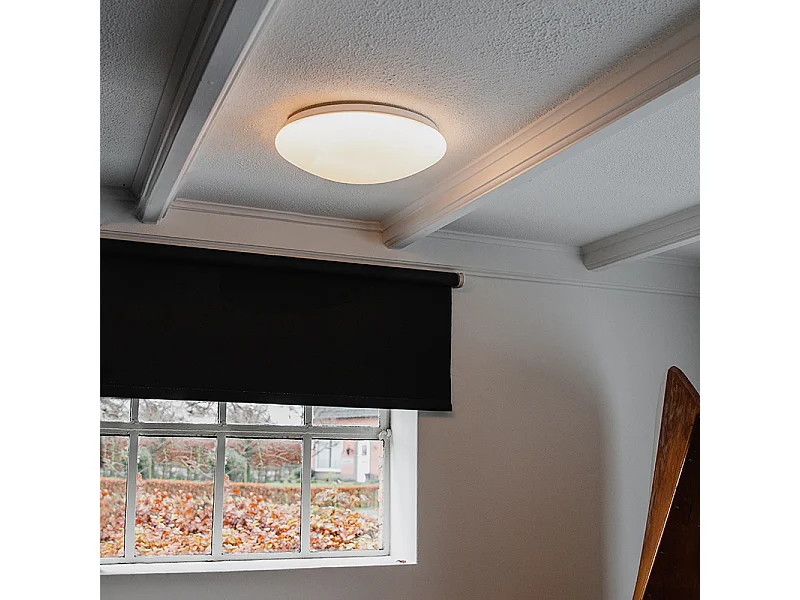 Plafonnier blanc 33 cm avec LED et variateur avec télécommande - Iene