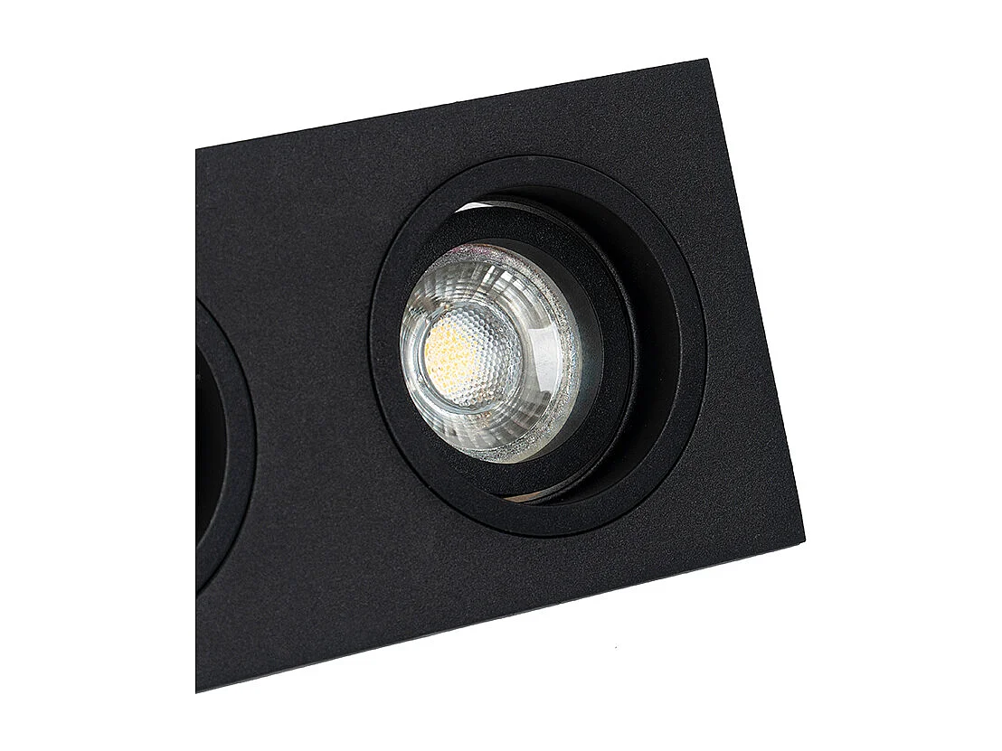 Spot encastré carré noir orientable 2 lumières - Chuck