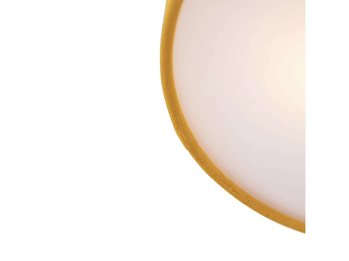 Plafonnier ocre 30 cm intérieur doré - Drum