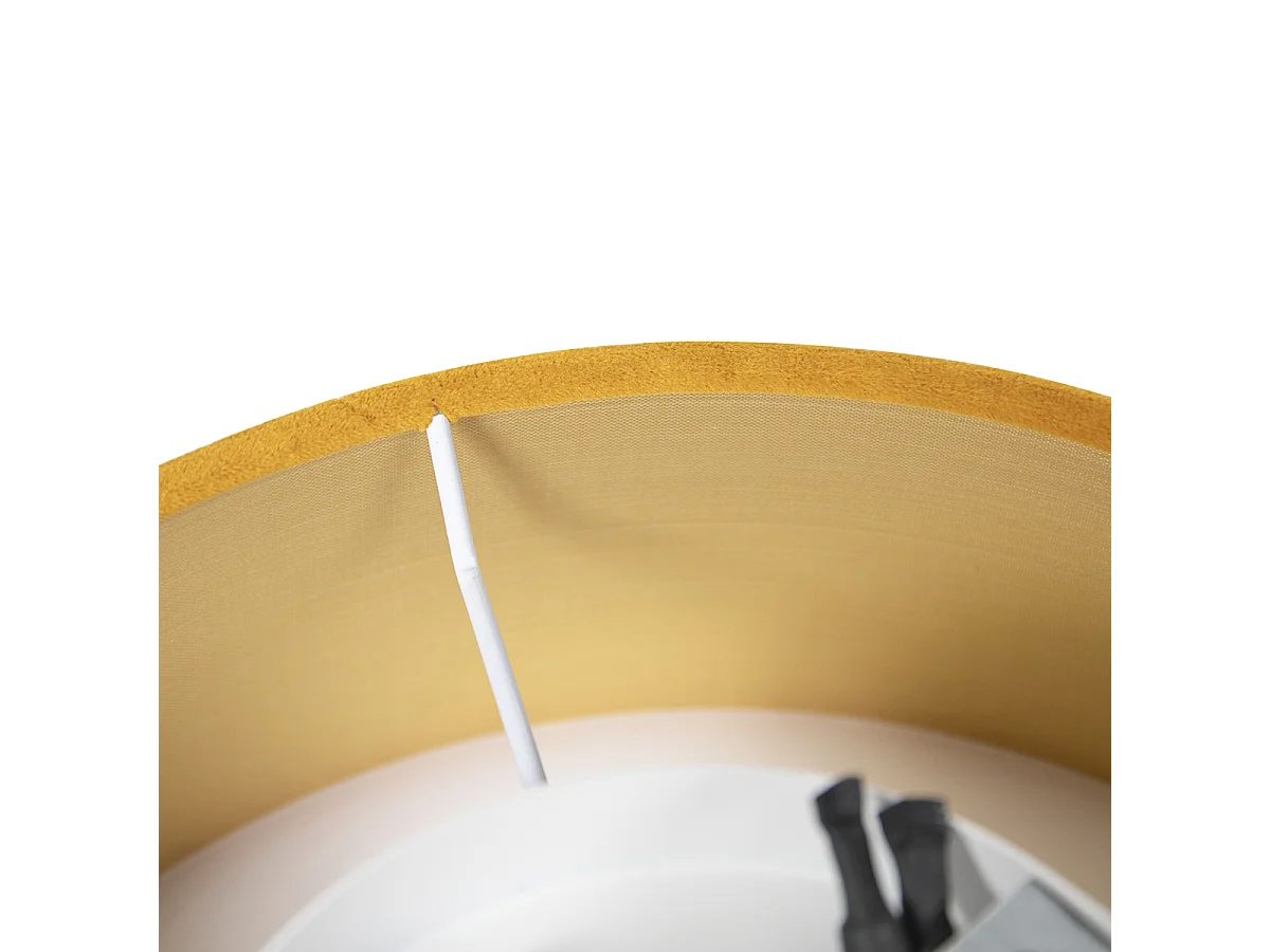 Plafonnier ocre 30 cm intérieur doré - Drum