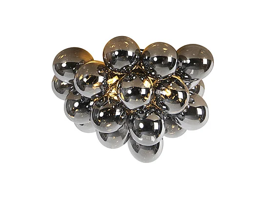 Plafonnier design noir avec verre fumé 6 lampes - Uvas