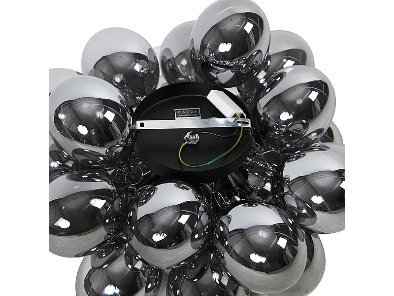 Plafonnier design noir avec verre fumé 6 lumières - Uvas