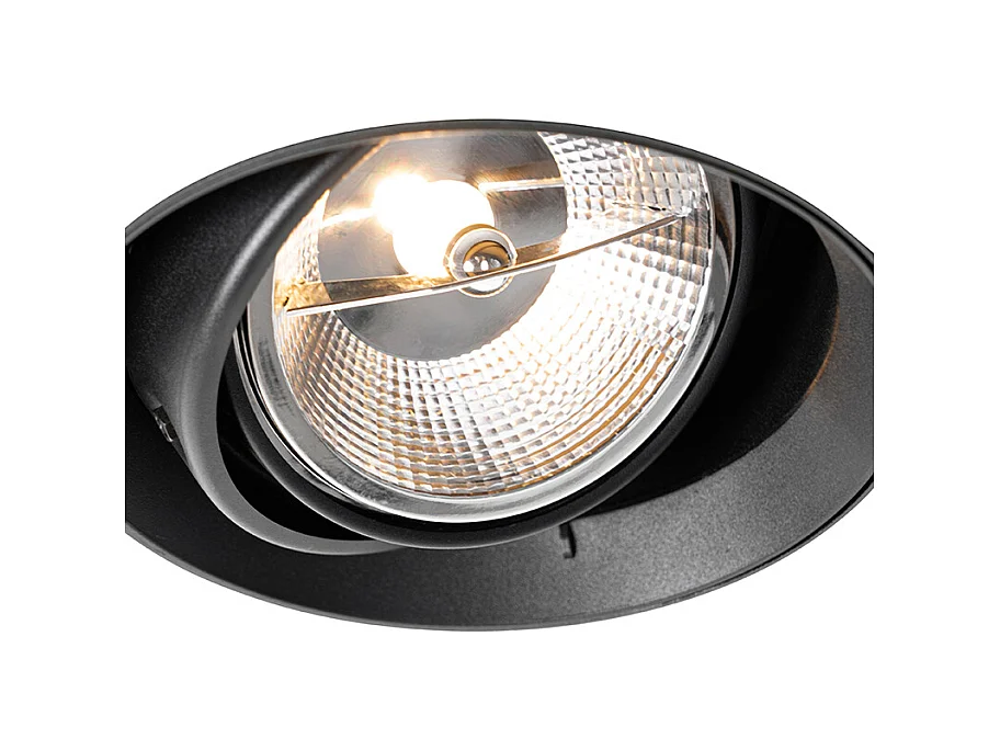 Spot encastré moderne noir GU10 AR111 rond sans bordure - Oneon
