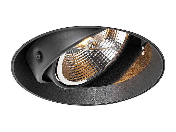 Spot encastré moderne noir GU10 AR111 rond sans bordure - Oneon