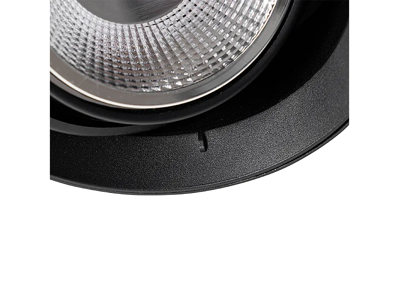 Spot encastré moderne noir GU10 AR111 rond sans bordure - Oneon