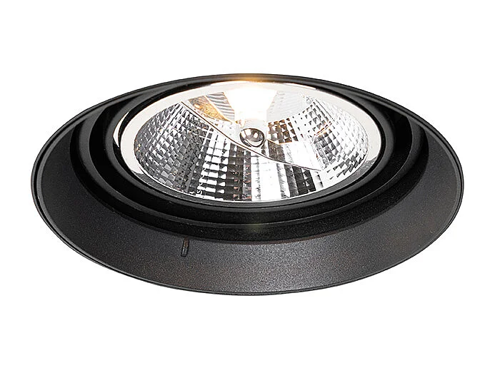 Spot encastré moderne noir GU10 AR111 rond sans bordure - Oneon