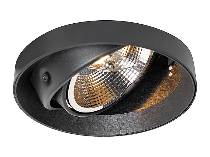Spot encastré moderne noir GU10 AR111 rond sans bordure - Oneon