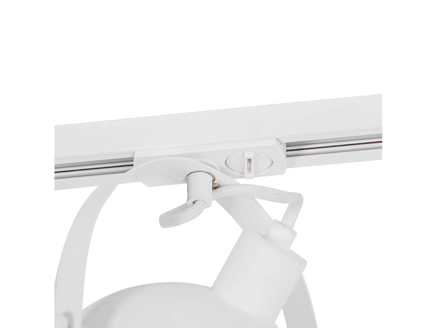 Spot sur rail industriel blanc avec intérieur argenté - Magnax