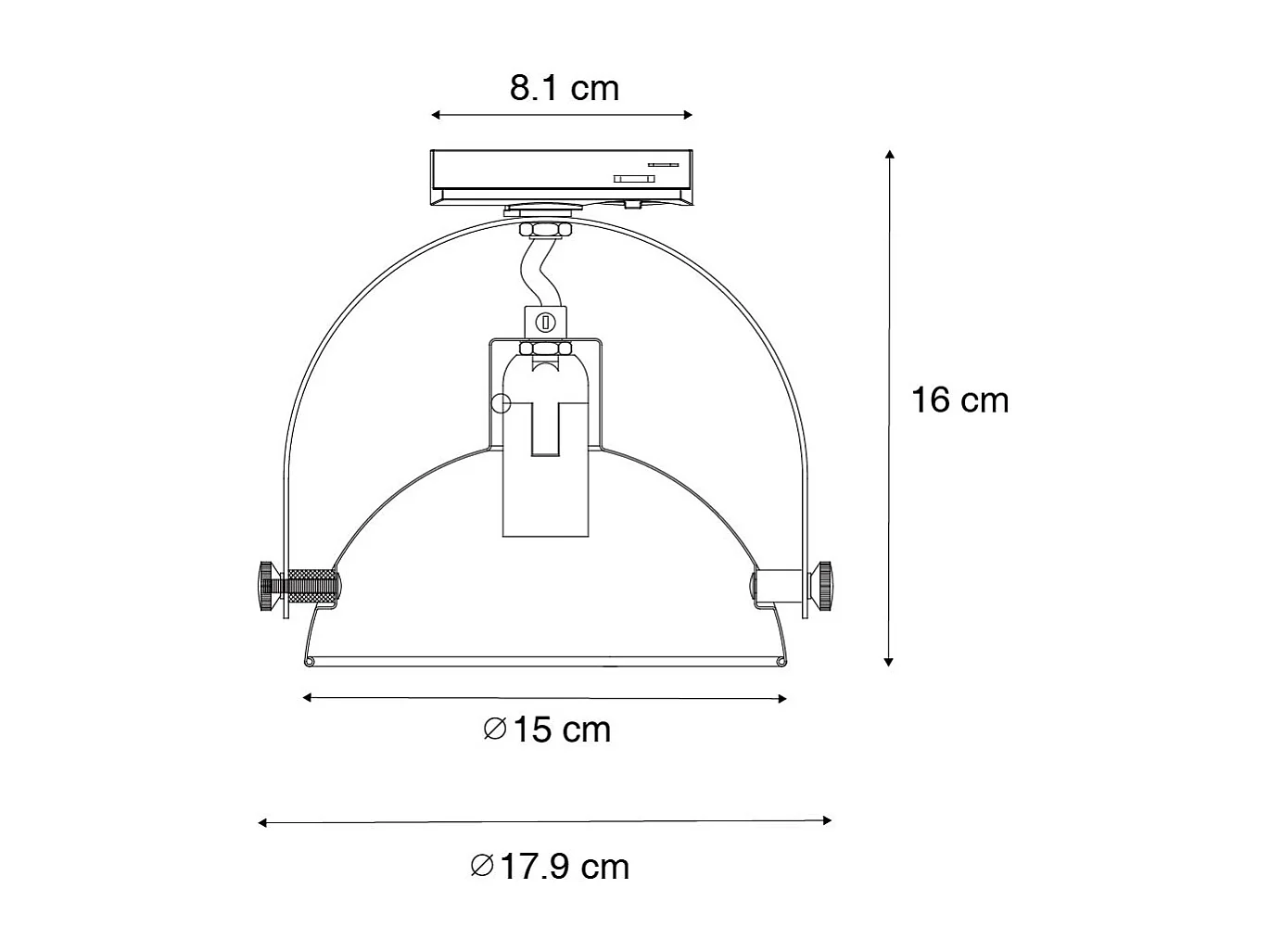 Spot sur rail industriel blanc avec intérieur argenté - Magnax