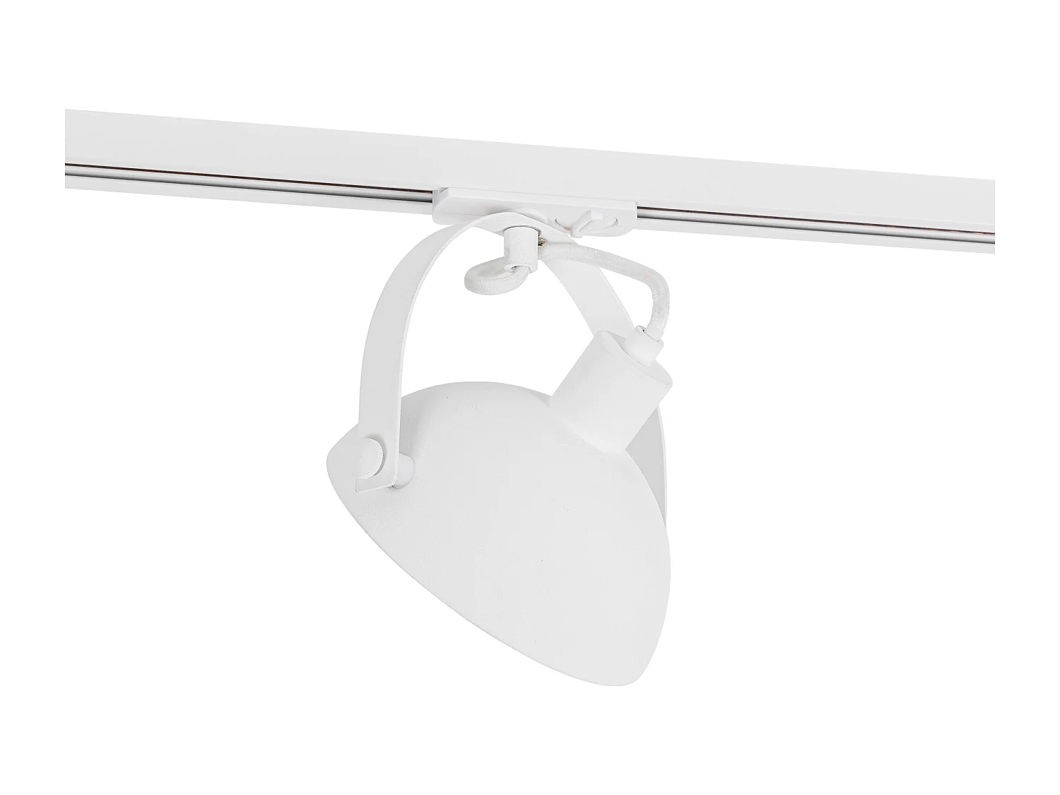 Spot sur rail industriel blanc avec intérieur argenté - Magnax