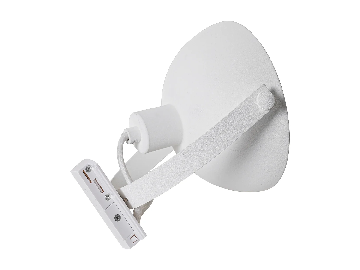 Spot sur rail industriel blanc avec intérieur argenté - Magnax