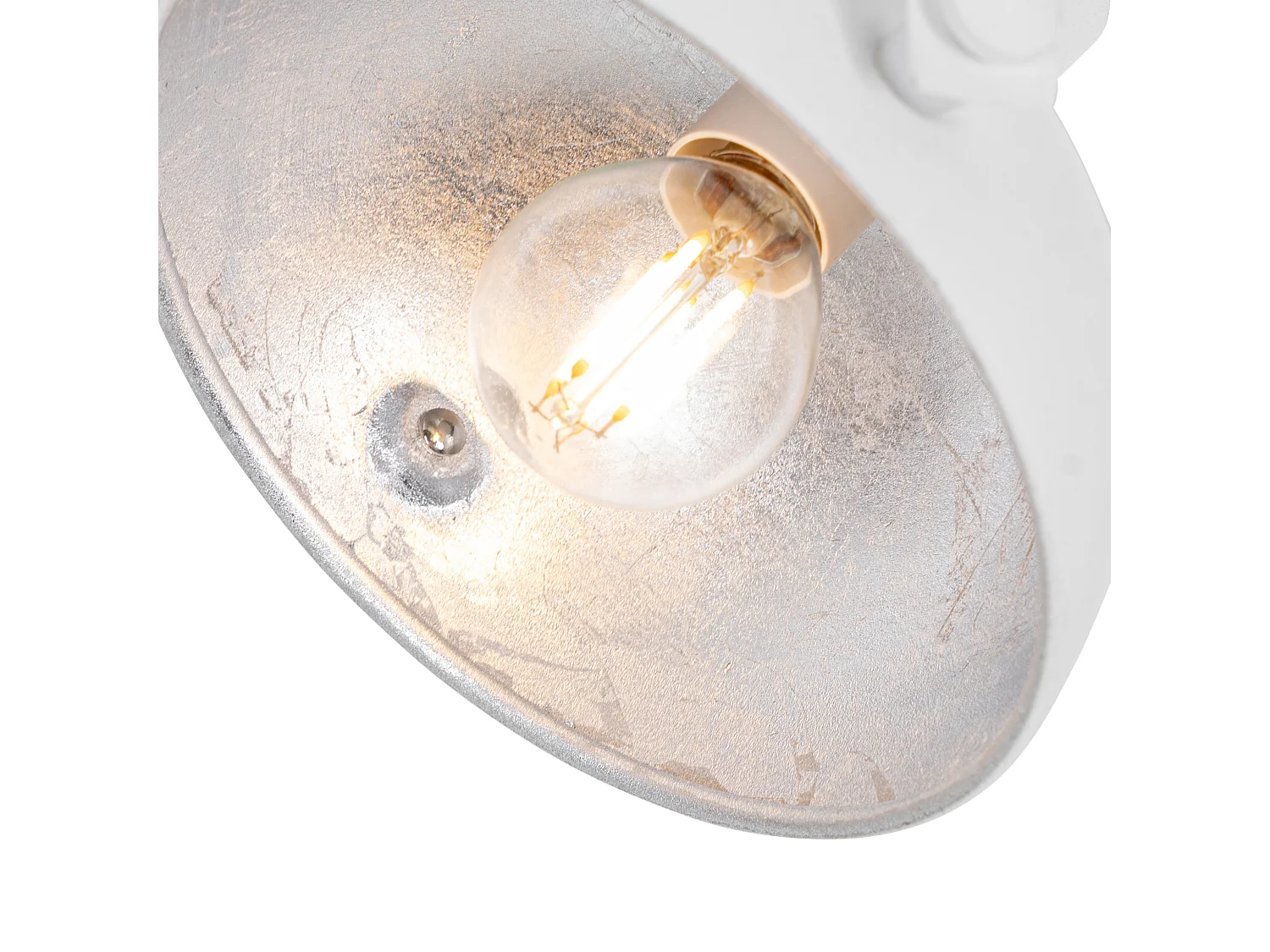 Spot sur rail industriel blanc avec intérieur argenté - Magnax