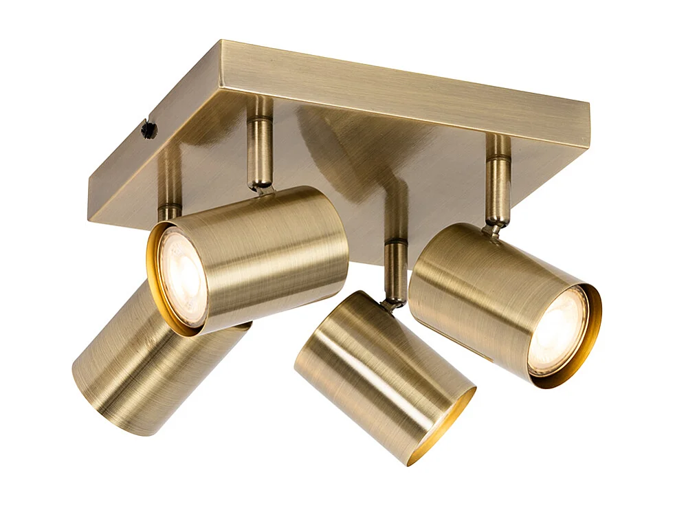 Plafonnier moderne bronze 4 lumières orientable rectangulaire - Jeana