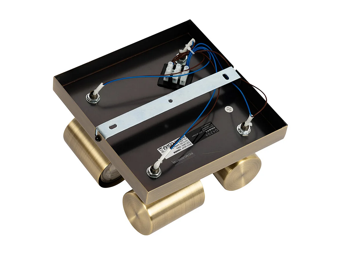 Plafonnier moderne bronze 4 lumières orientable rectangulaire - Jeana