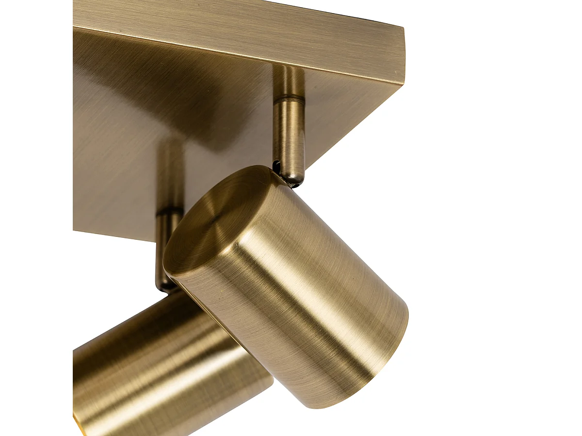 Plafonnier moderne bronze 4 lumières rectangulaire ajustable - Jeana