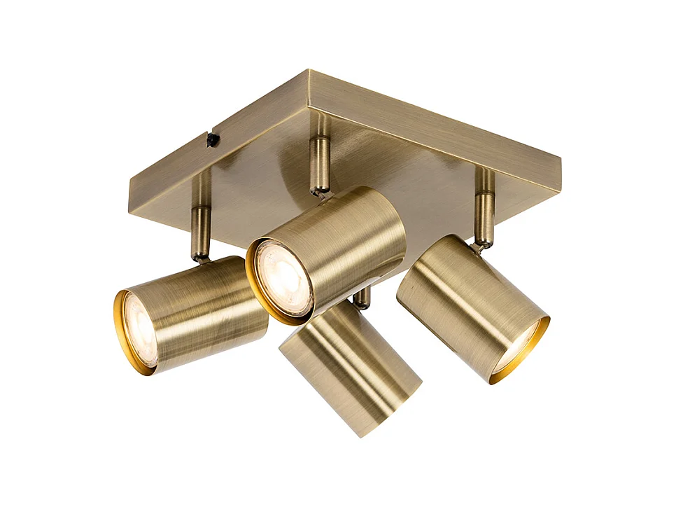 Plafonnier moderne bronze 4 lumières orientable rectangulaire - Jeana