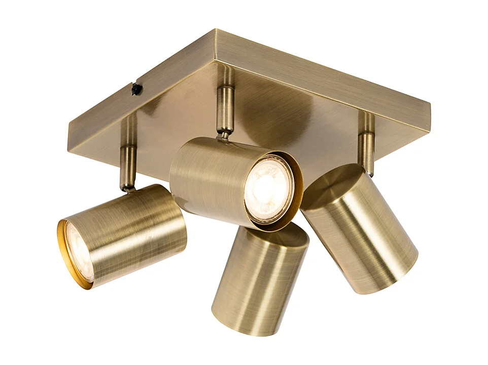 Plafonnier moderne bronze 4 lumières rectangulaire ajustable - Jeana