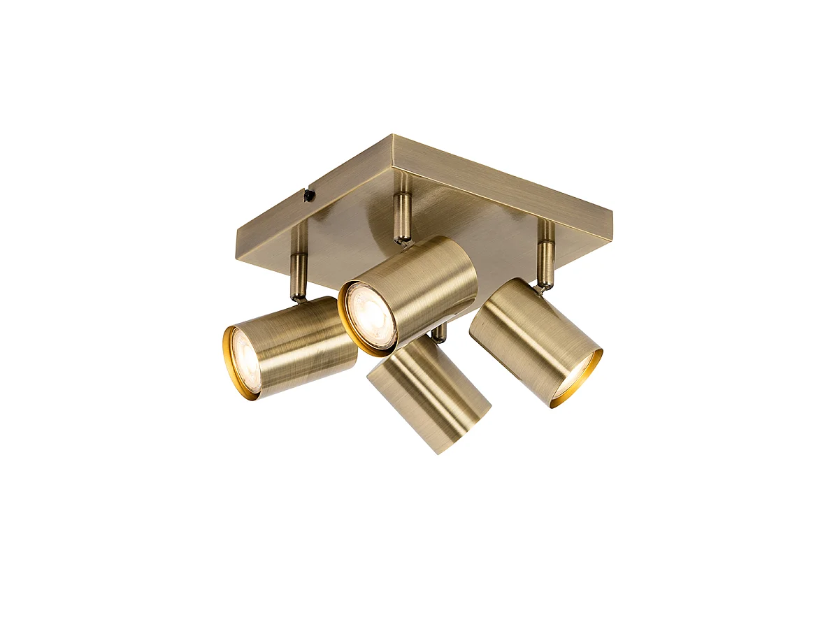 Plafonnier moderne bronze 4 lumières rectangulaire ajustable - Jeana