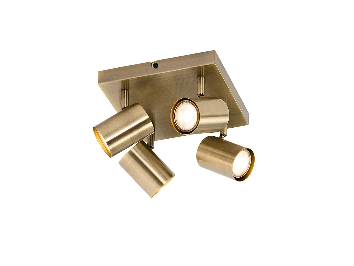 Plafonnier moderne bronze 4 lumières rectangulaire ajustable - Jeana