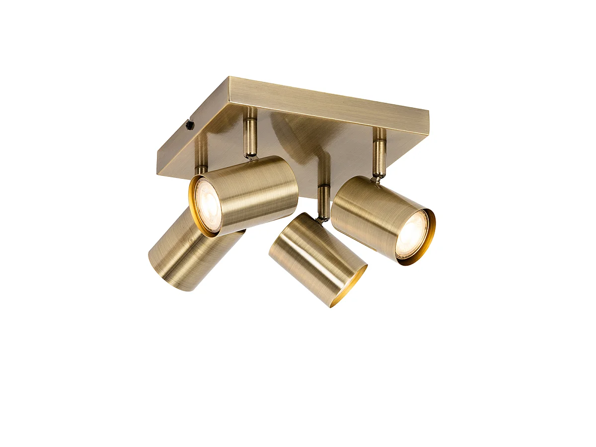 Plafonnier moderne bronze 4 lumières rectangulaire ajustable - Jeana