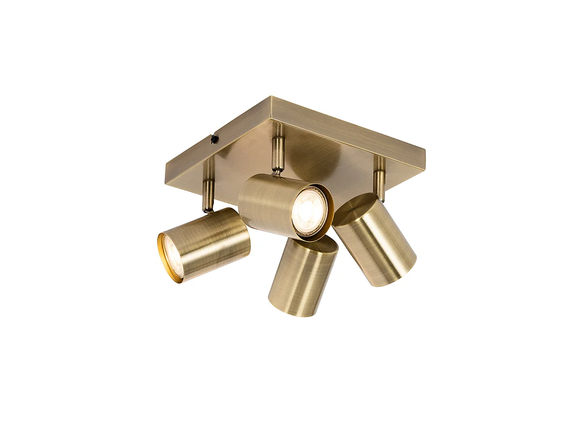Plafonnier moderne bronze 4 lumières rectangulaire ajustable - Jeana