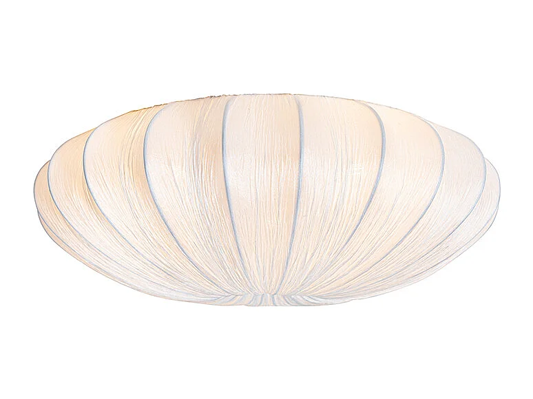 Plafonnier Japandi en soie blanche 60 cm 5 lumières - Plu
