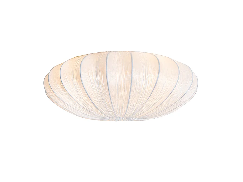 Plafonnier design blanc en soie 60 cm 5 lumières - Plu