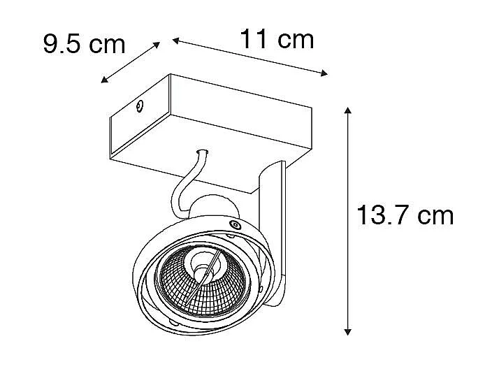 Spot de plafond moderne blanc orientable et inclinable GU10 70mm - Master