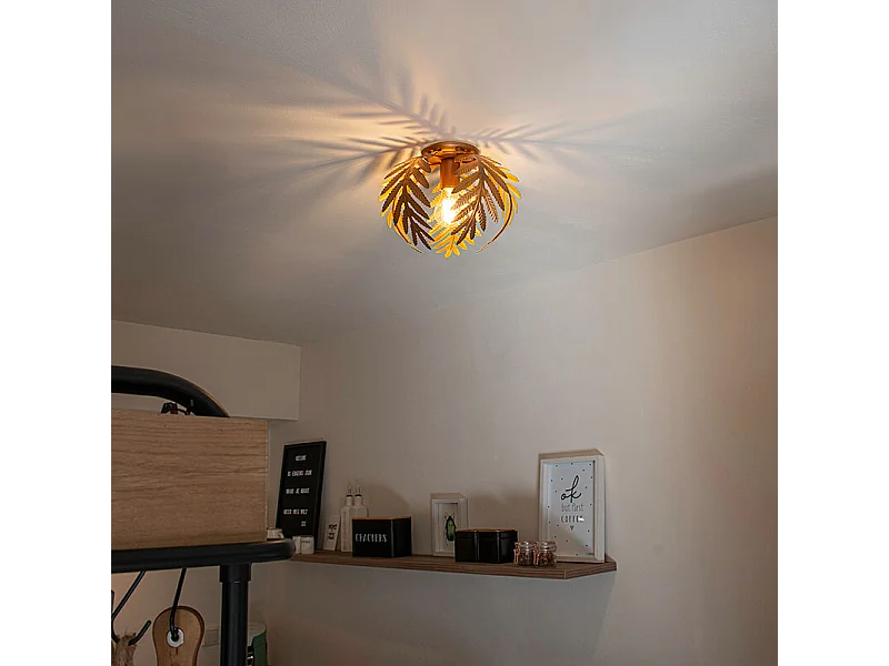 Plafonnier vintage doré 24 cm - Botanica