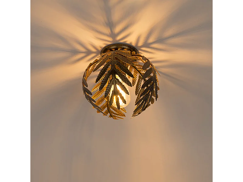 Plafonnier vintage doré 24 cm - Botanica